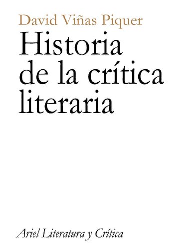 Historia de la crítica literaria