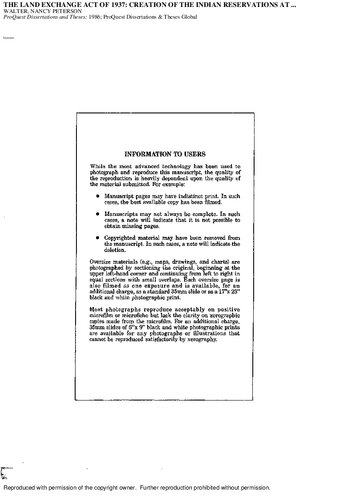 The Land Exchange Act of 1937 creation of the Indian reservations at Bishop, Big Pine, and Lone Pine, California through a land trade between the United States of America and the city of Los Angeles