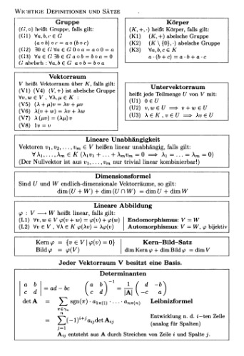 Repetitorium der Linearen Algebra