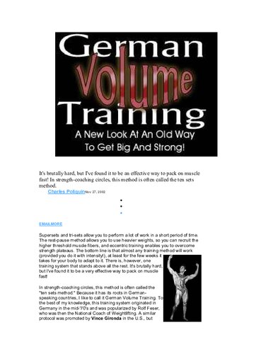 German Volume Training