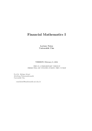 Financial mathematics I