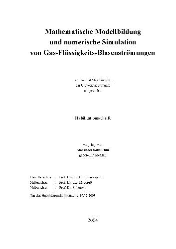 Mathematische Modellbildung und numerische Simulation von Gas-Flüssigkeits-Blasenströmungen