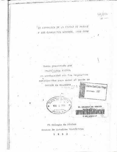 La expansión de la Ciudad de México y los conflictos urbanos, 1900-1950