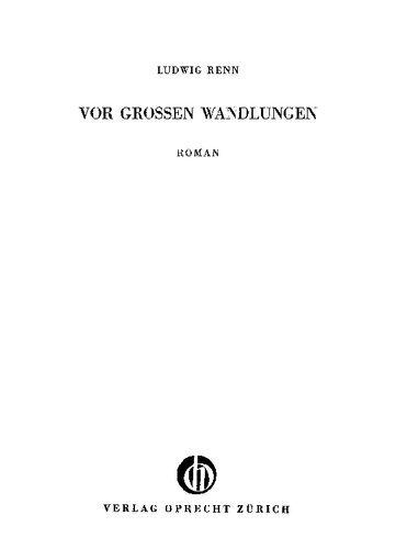 Vor Grossen Wandlungen