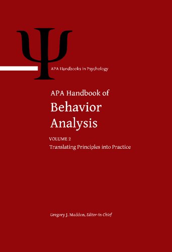 APA Handbook of Behavior Analysis