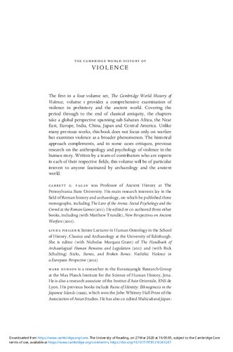 The Cambridge World History of Violence (Vol 1)