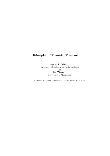 Principles of financial economics