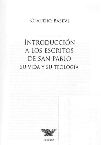 Introduccion A Los Escritos De San Pablo