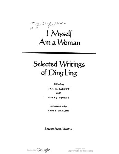 I myself am a woman : selected writings of Ding Ling