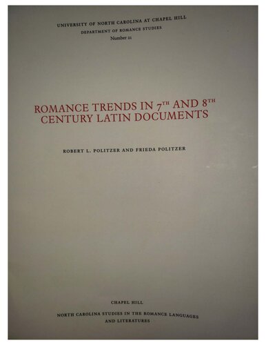 Romance Trends in 7th and 8th Century Latin Documents