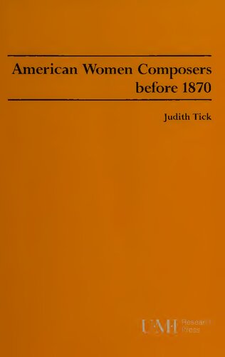 American Women Composers Before 1870