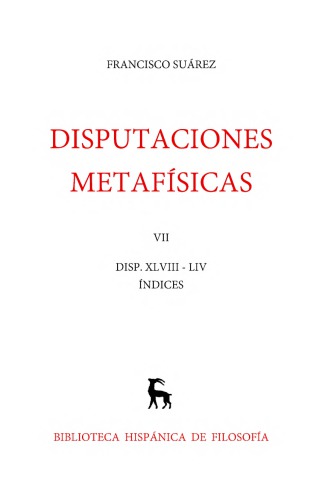 Disputaciones Metafísicas XLVIII-LIV