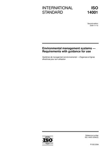 [ISO 14001:2004] Environmental management systems — Requirements with guidance for use