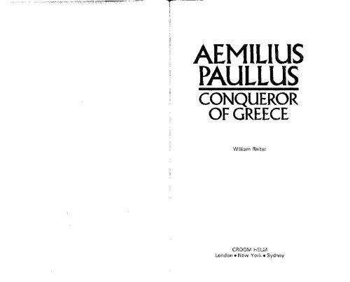 Aemilius Paullus. Conqueror of Greece