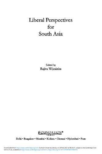 Liberal Perspectives for South Asia