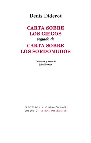 Carta sobre los ciegos seguido de Carta sobre los sordomudos