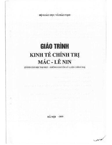 Marxism - Leninism Political Economy (Kinh tế chính trị Marx - Lenin)