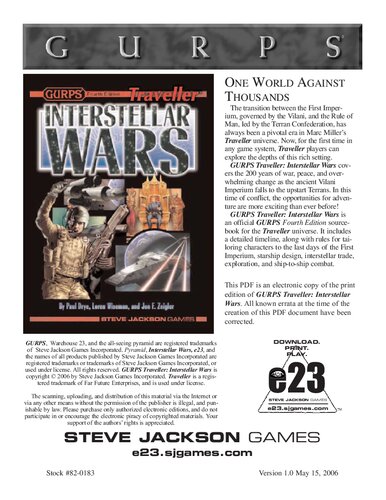 GURPS 4th edition. Traveller: Interstellar Wars