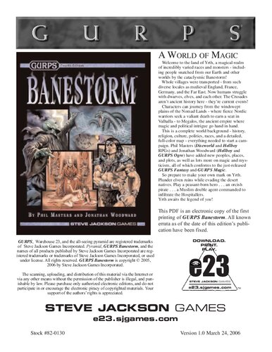 GURPS 4th edition. Banestorm