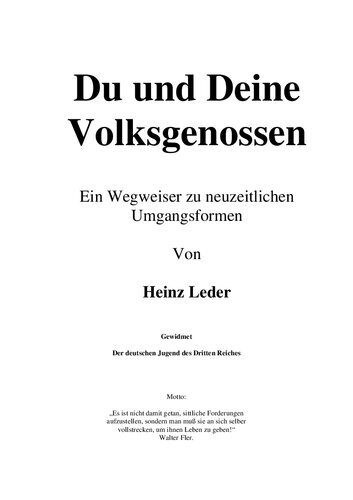 Du und Deine Volksgenossen