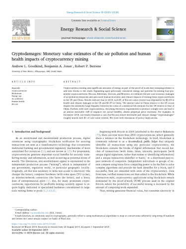 Cryptodamages: Monetary value estimates of the air pollution and human health impacts of cryptocurrency mining