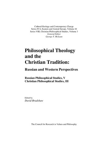 Philosophical Theology and the Christian Traditions: Russian and Western Perspectives