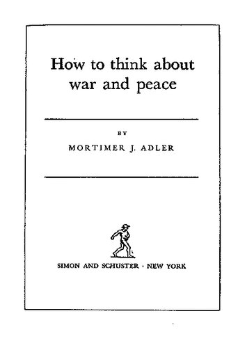 How to Think about War and Peace