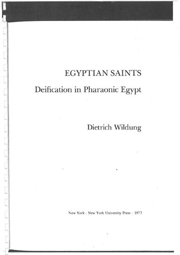 Egyptian Saints: Deification in Pharaonic Egypt