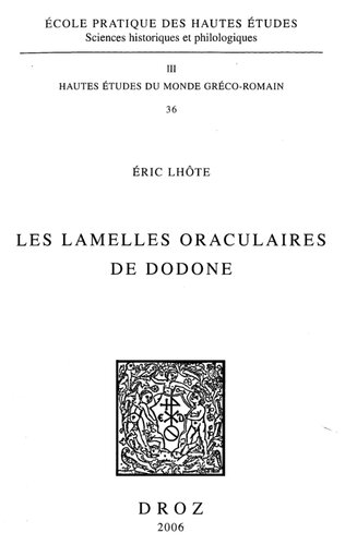 Les lamelles oraculaires de Dodone