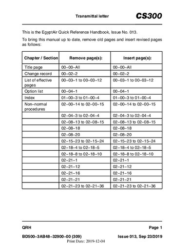 A220-300/CS300/BD500-1A11 Quick Reference Handbook