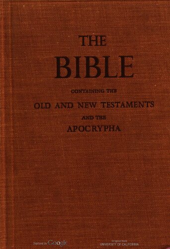 The Holy Bible, containing the Old and New Testaments and the Apocrypha translated out of the original tongues: and with the former translations diligently compared and revised. (A.K.A The Pure Cambridge Edition Of The Authorized King James Bible Version).