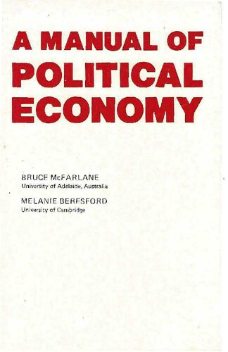 A Manual of Political Economy