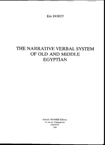 The Narrative Verbal System of Old and Middle Egyptian