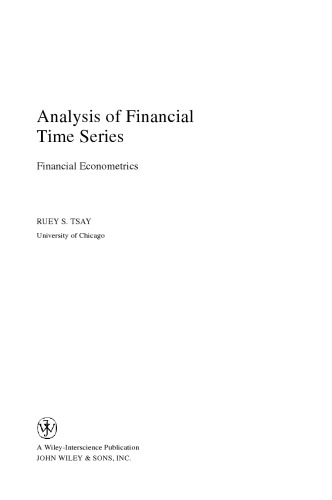 Analysis of financial time series: Financial Econometrics