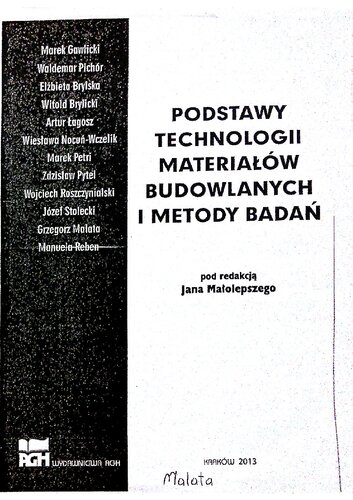 Podstawy technologii materiałów budowlanych i metody badań