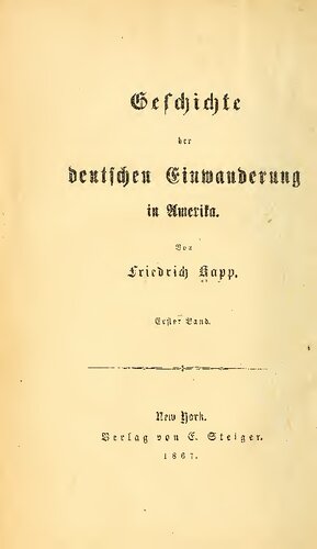 Geschichte der Deutschen im Staate New York bis zum Anfange des neunzehnten Jahrhunderts