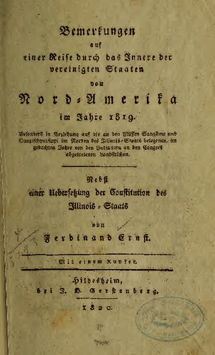 Bemerkungen auf einer Reise durch das Innere der Vereinigten Staaten von Nord-Amerika im Jahre 1819