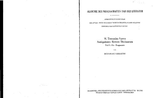 M. Terentius Varro: Antiquitates rerum divinarum