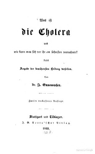 Was ist Cholera und wie kann man sich am sichersten vor ihr verwahren? Nebst Angabe der bewährtesten Heilung derselben