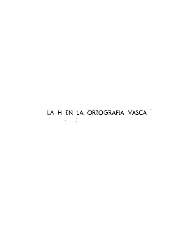 La h en la ortografia vasca