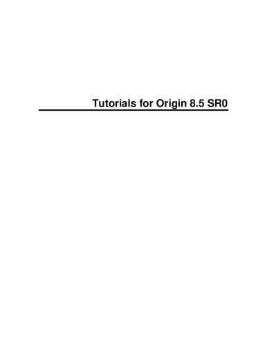 Tutorials for Origin 8.5 SR0