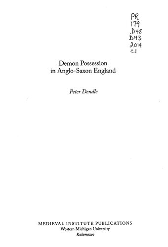 Demon Possession in Anglo-Saxon England