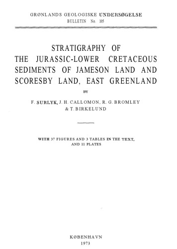 Stratigraphy of the Jurassic-Lower Cretaceous sediments of Jameson Land and Scoresby Land, East Greenland