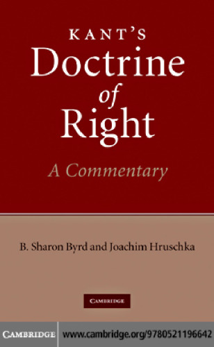 Kant's Doctrine of Right: A Commentary