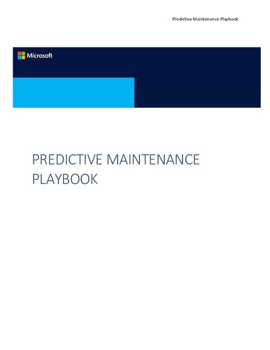 Predictive Maintenence Playbook