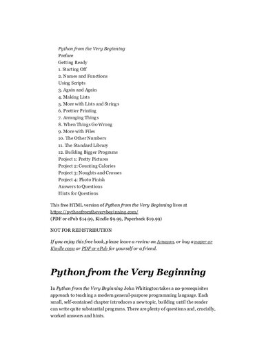 Python from the very beginning