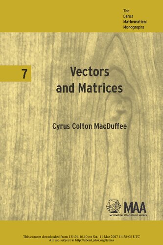 Vectors and matrices