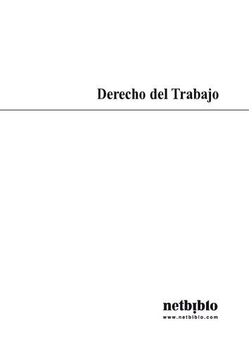 Derecho del trabajo segunda edición