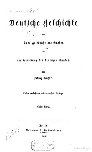 Deutsche Geschichte vom Tode Friedrichs des Großen bis zur Gründung des deutschen Bundes