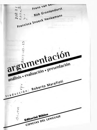 Argumentación : análisis, evaluación, presentación